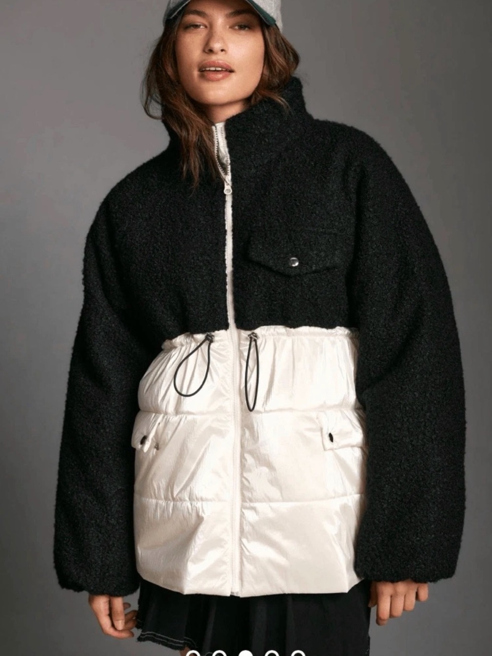 New New Anthropologie x Maeve Nylon Shearling Liner Jacket Size M